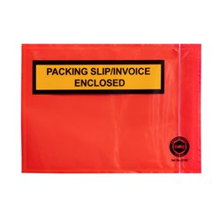 Marbig Professional Packaging Envelopes 165x115mm Packing Slip/Invoice Red Box Of 1000