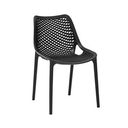 Rapidline Cast Hospitality Cafe Chair Indoor Outdoor Use Stackable Polypropylene Black