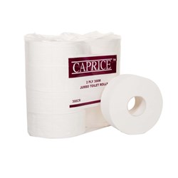 Caprice Jumbo Toilet Paper Rolls 2 Ply 300m Pack Of 8