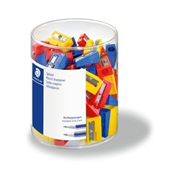 Staedtler Single Hole Plastic Sharpener Assorted Tub Of 100
