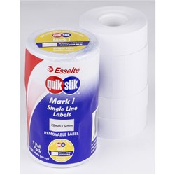 QUIKSTIK MARK I LABELS 22x12mm Removable White